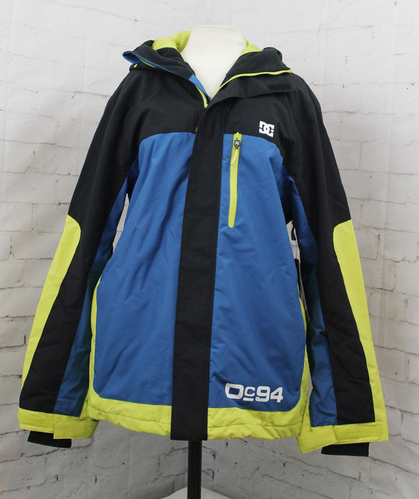 DC Men's Defiant Snowboard Jacket, Medium Black Blue Yellow New