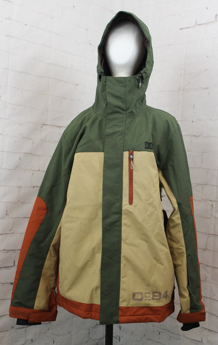 DC Men's Defiant Snowboard Jacket, Medium Deep Depths Tan Rust Green New