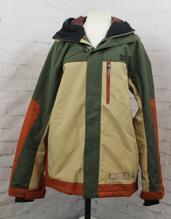 DC Men's Defiant Snowboard Jacket, Medium Deep Depths Tan Rust Green New