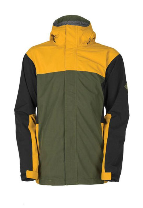 Bonfire Emerson Snowboard Jacket, Men's Large, Bunker Green / Gold / Black New