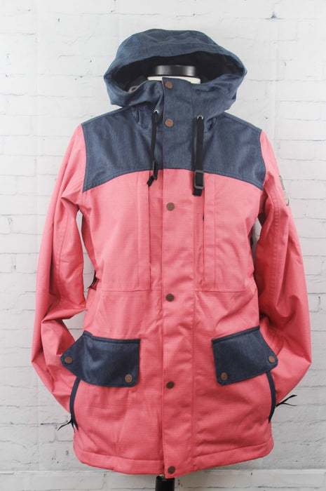 Bonfire Essence Snowboard Jacket Women s Medium Coral Pink Charcoal New