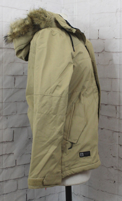 Volcom Fawn Insulated Snow Jacket, Women's Extra Small XS, Dark Khaki New