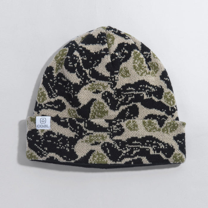 Coal Fjord Acrylic Beanie Unisex OSFM Black Abstract Camo New