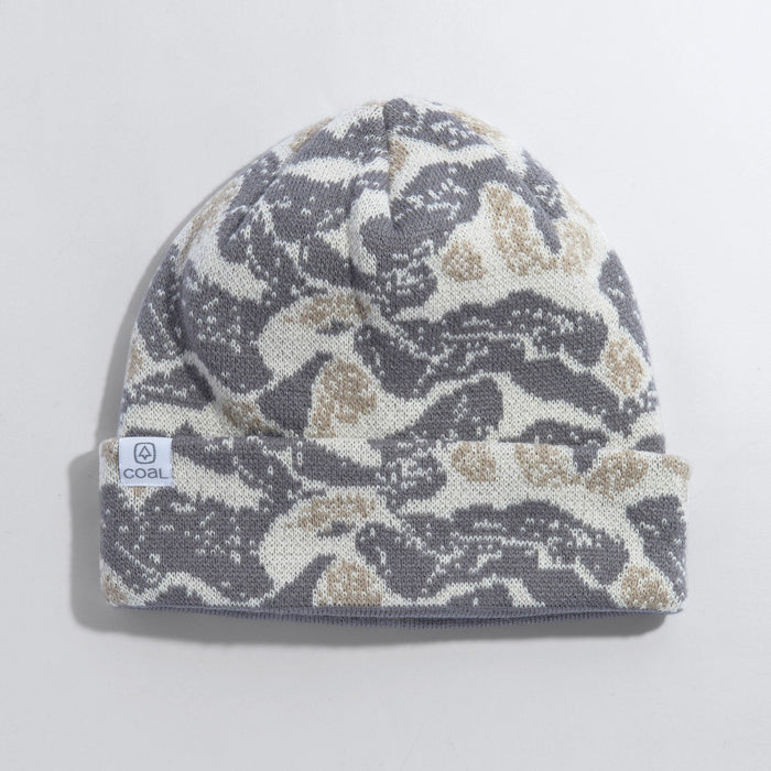 Coal Fjord Acrylic Beanie Unisex OSFM Grey Abstract Camo New