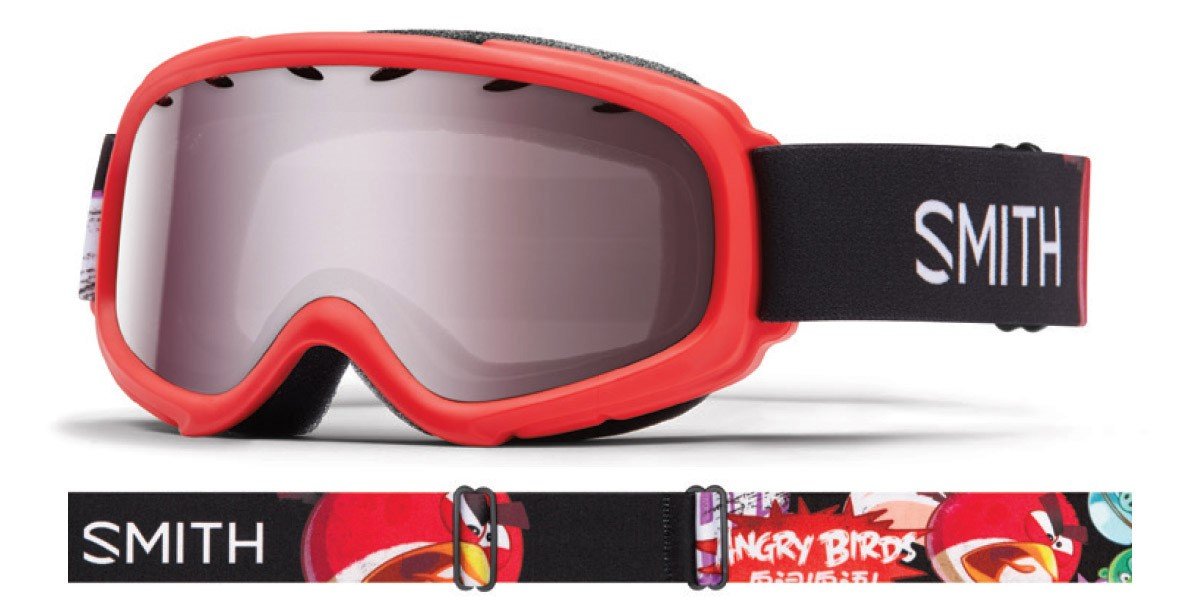 Smith Youth Gambler Ski Snowboard Goggles Red Angry Birds, Ignitor Mirror New