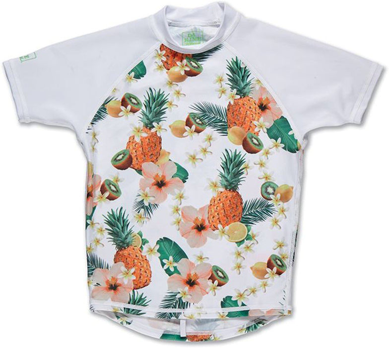 Dakine Girl's Youth Classic Short Sleeve Rashguard Swim T-Shirt Size 6 Pineapple