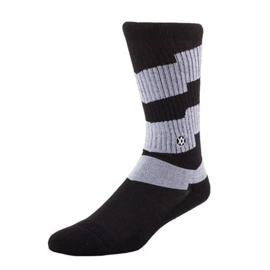 Stance Gripper Cush Skate Socks S/M (Men's US 6-8.5), Black / Gray