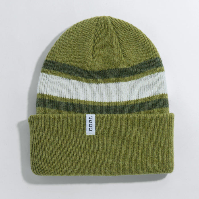 Coal The Haines Tall Length Wool Blend Beanie Unisex OSFM Sage Green Off White