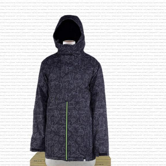 Ride Hawthorne Insulated Snowboard Jacket, Men's Large, Logo Print Black