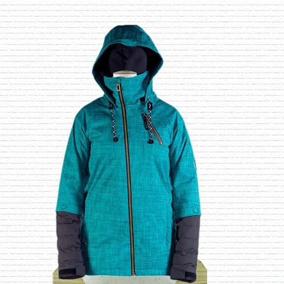 Ride Cappel Heartbeat Snowboard Jacket, Women's Medium, Teal Smoke Chambray