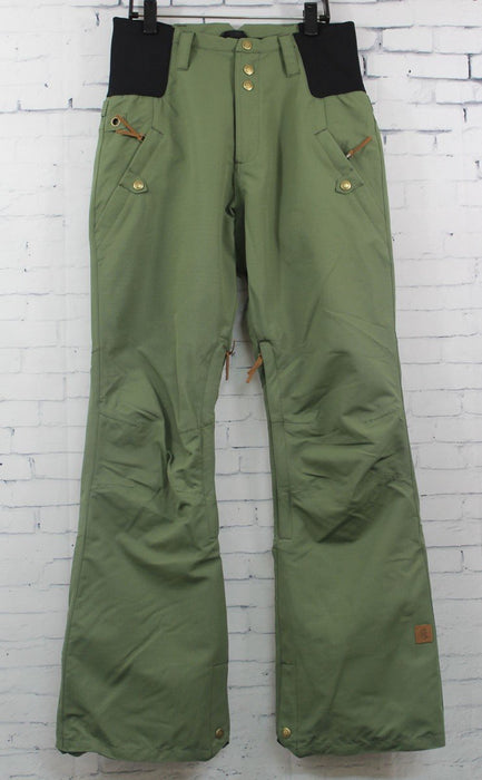 Ride High Wasted Snowboard Pants Womens Medium Battleship Green