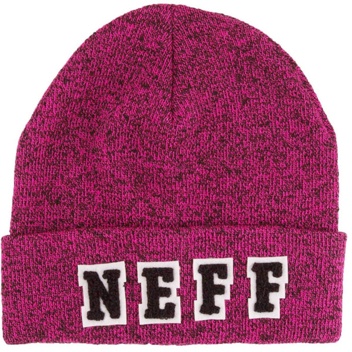 NEFF Women's Hollie Acrylic Knit Fold Beanie, Heathered Magenta, OSFM New