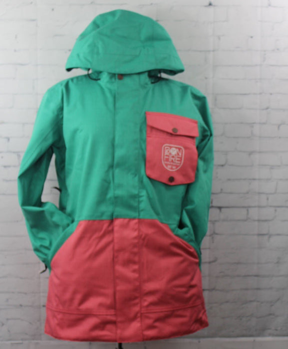 Bonfire Innocent Snowboard Jacket, Women's Medium, Verdigris (Green) / Coral New