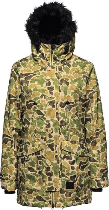 L1TA Juno Parka Snowboard Jacket Womens Size Small Duck Camo