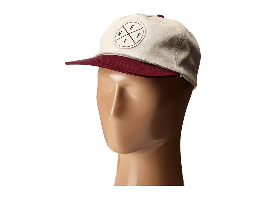 Neff Kai Adjustable Strap Hat Flat Brim Beige Maroon