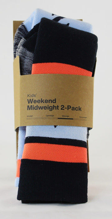 Burton Kid's Weekend Midweight 2-Pack Socks Youth M/L, Ballad Blue New