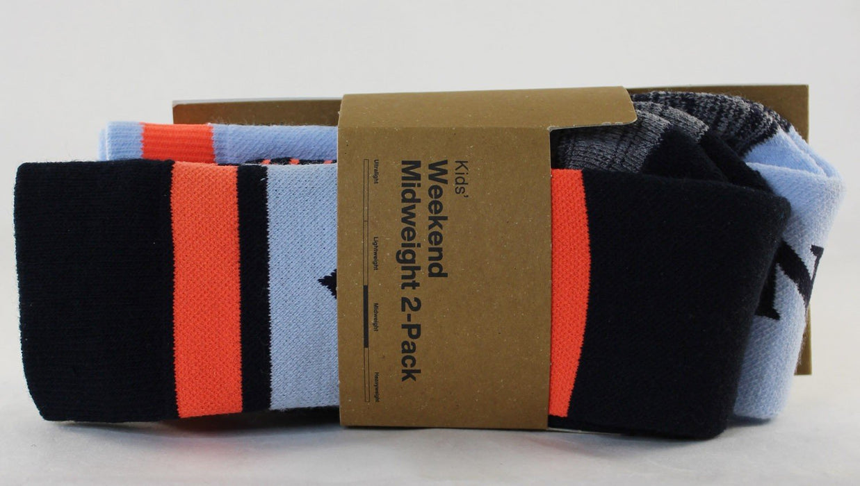 Burton Kid's Weekend Midweight 2-Pack Socks Youth M/L, Ballad Blue New