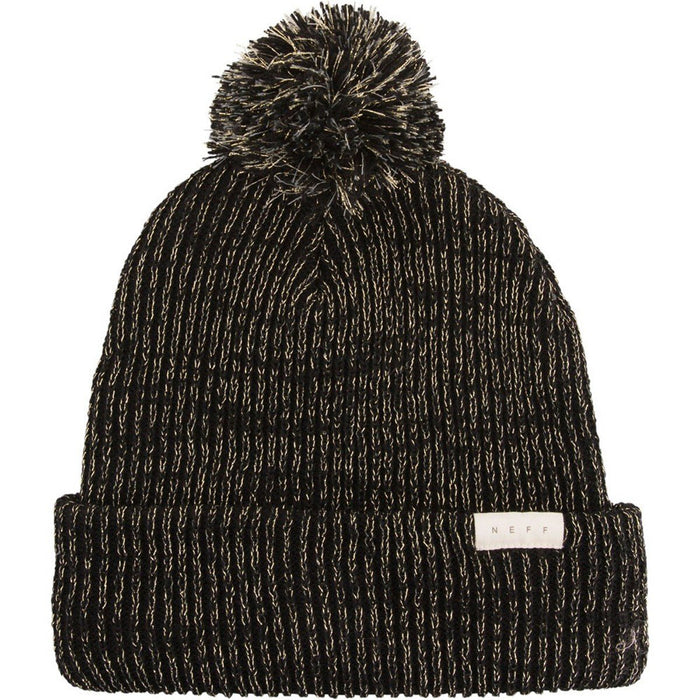 NEFF Kris Pom Womens Beanie Black Gold