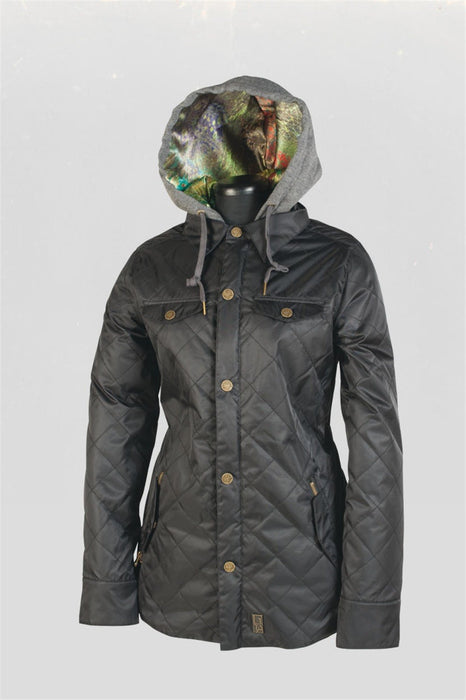 L1TA Dresden Snowboard Jacket Womens Size Small Black Flight Satin