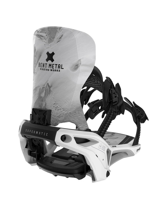 Bent Metal Lightning Supermatic Snowboard Bindings Large Men's 8.5-10.5 White