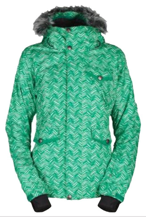 Bonfire Madison Insulated Snowboard Jacket, Women's Medium, Julep Green Chevron