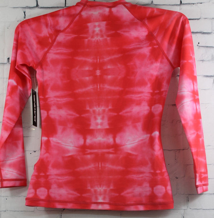 Dakine Women's Maira Long Sleeve Rashguard Shirt Medium Poppy Red Tiedye New