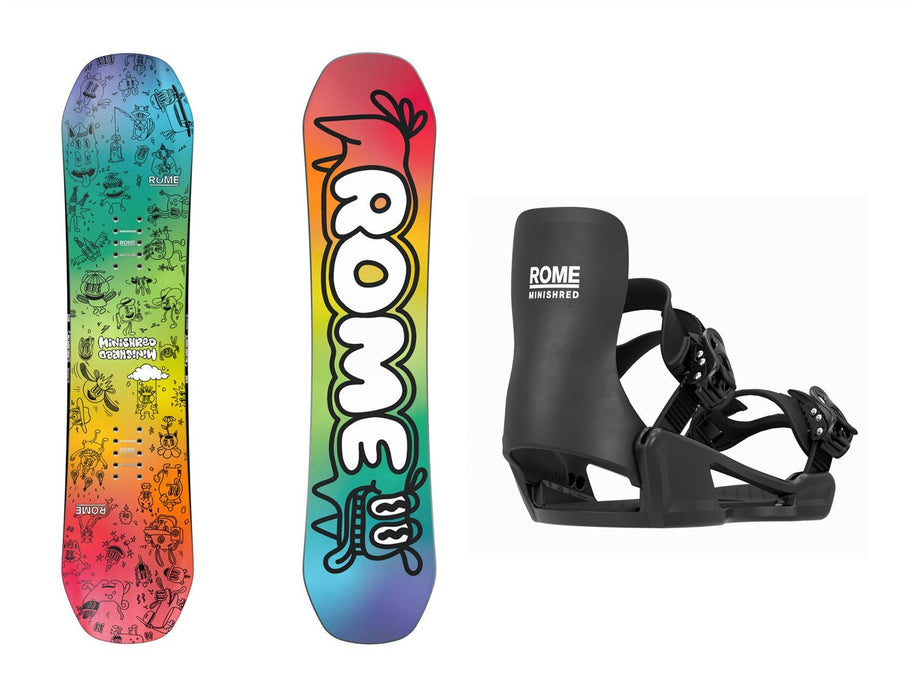 Rome Minishred Youth Snowboard 110 cm with Small (2K-5k) Bindings New 2026