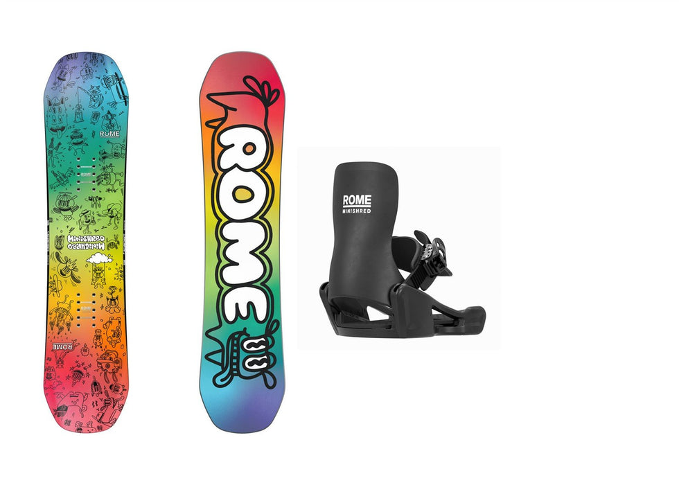 Rome Minishred Kids Snowboard 90 cm with XS (11C-1K) Minishred Bindings New 2026