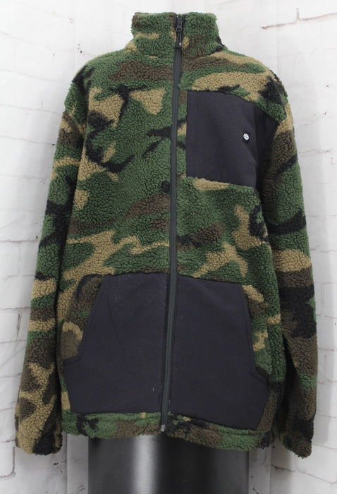 686 Molehill Sherpa Zip-Up Jacket, Men's Medium, Green Camo New