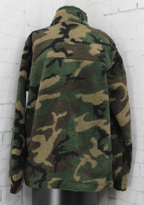 686 Molehill Sherpa Zip-Up Jacket, Men's Medium, Green Camo New