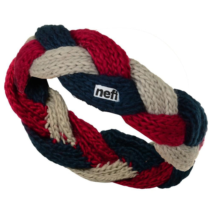 Neff Bando Acrylic Knit Headband Navy Red Grey