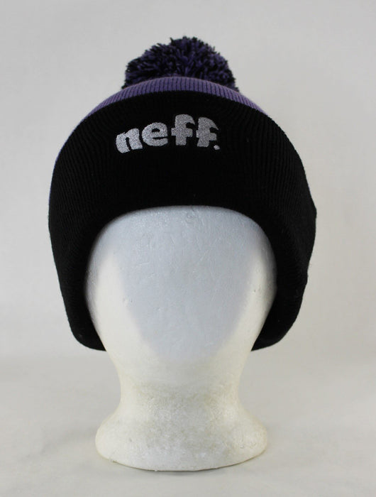 NEFF Puffer Pom Beanie, One Size Fits Most, Black Light Purple New