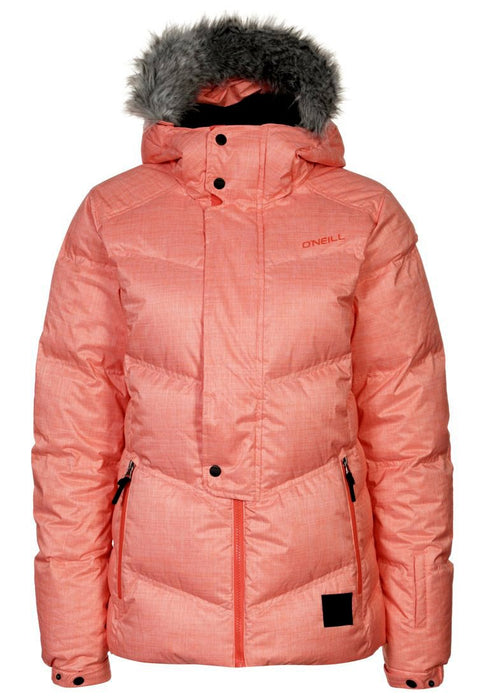 O'Neill Freedom Rideable Down Snowboard Jacket Womens Medium Paprika Orange New