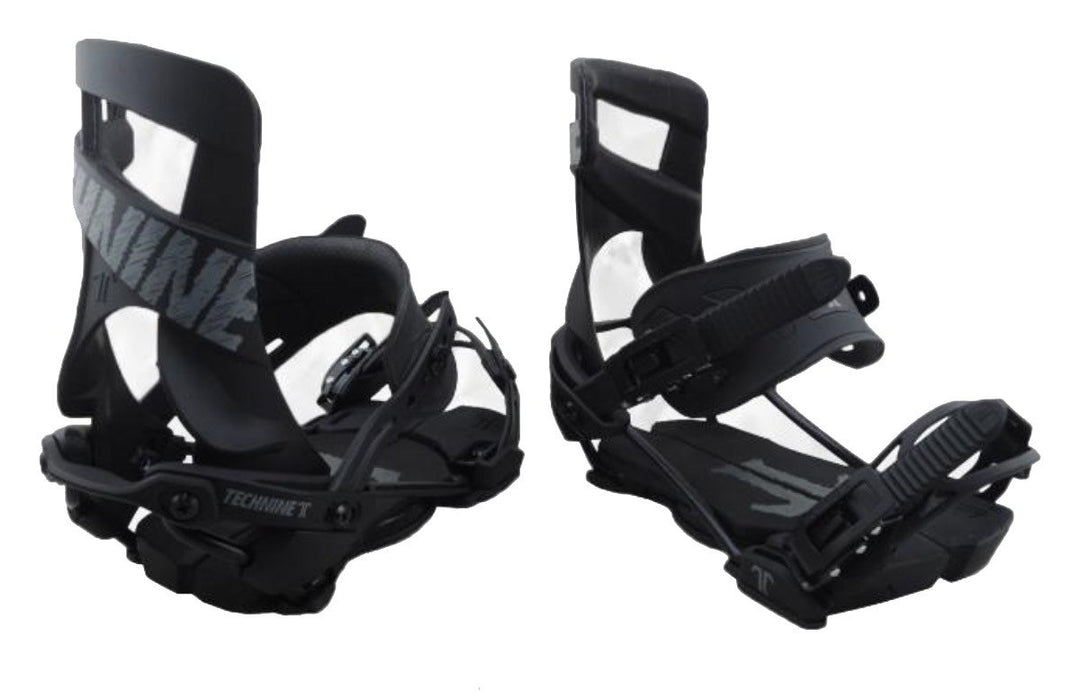 Technine Niner Snowboard Bindings Medium (US 6-8) Black / Grey Single Scrub New