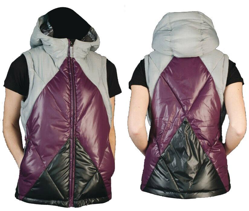 Nitro Ace Hooded Insulated Winter Vest Womens Size Small Purple and Grey