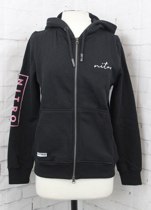 Nitro Snowboard Lectra Full Zip Hoodie Women's Small Black New