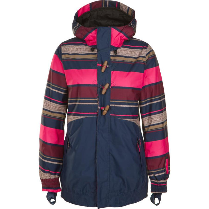 O'Neill Freedom Nobility Jacket, Women's Medium, Pink AOP Stripe / Navy Blue