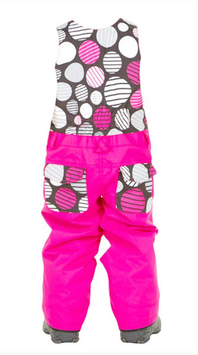 O'Neill Park Ski Bib Pants, Toddler Girl's Size 4T / 104, Pink / Polka Dot