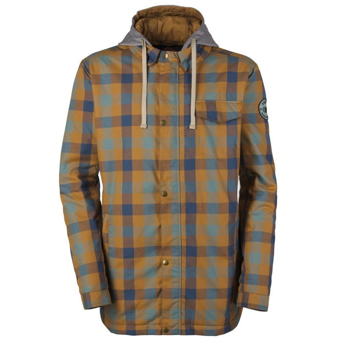 Bonfire Prescott Full-Zip Hoodie, Men's Medium, Cadet Plaid Tan / Blue New