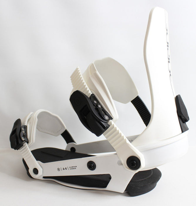 Ride A-6 Snowboard Bindings, Medium (Men's US Size 6-10) White New 2024