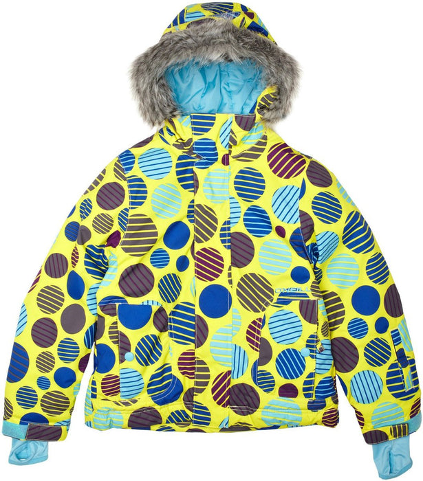 O'Neill Radiant Insulated Snowboard Jacket, Girl's Youth 10 / 152 Yellow AOP