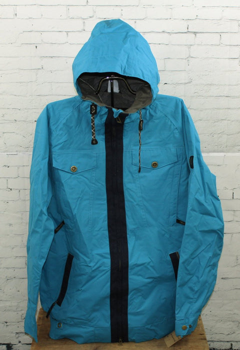 Ride Cappel Riot Snowboard Shell Jacket, Men's Large, Seaport Blue Dobby