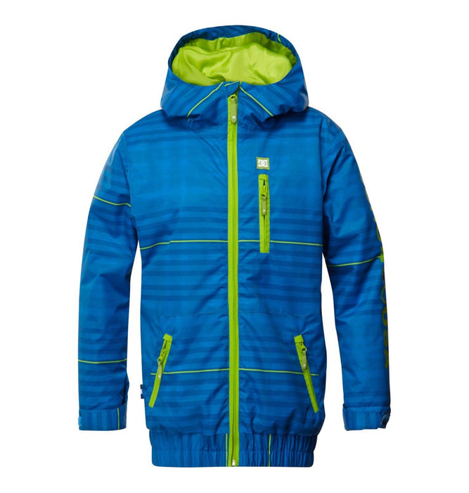 DC Youth Boys Ripley Insulated Snowboard Jacket Medium Electric Blue Stripes New