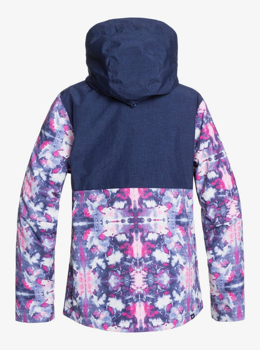 Roxy Jetty Block Snowboard Jacket Womens XS Extra Small Medieval Blue Cloudy Day