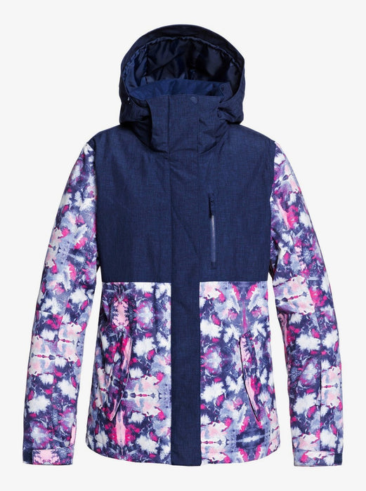 Roxy Jetty Block Snowboard Jacket Womens XS Extra Small Medieval Blue Cloudy Day