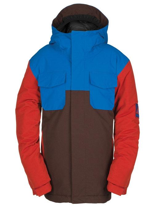 Bonfire Scout Snow Jacket, Unisex Youth Medium (10-12), Bison Brown / Blue / Red