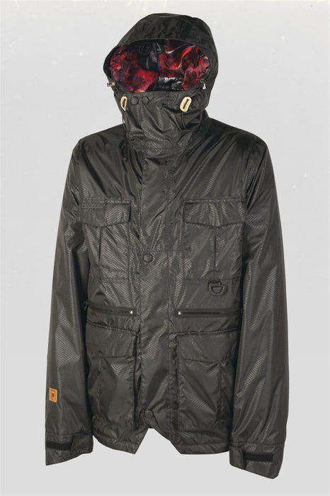 L1 Sham Insulated Snowboard Jacket Large Black with Powder Skirt New