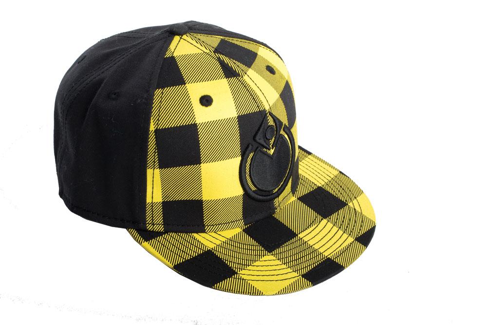 Nomis Simon Fitted Hat Baseball Cap Size 7 1/4 Yellow/Black Plaid