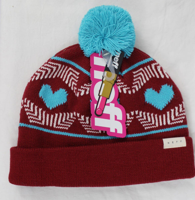 NEFF Skylar Pom Womens Beanie Maroon