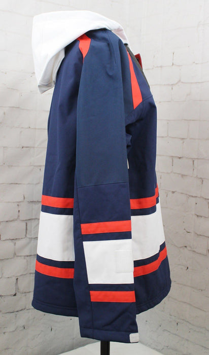 686 Mens Waterproof Slapshot Pullover Fleece Hoodie, Medium Navy Colorblock New